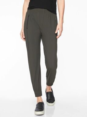 Athleta “Cosmic Jogger” in dark gray with black colorblock waistband